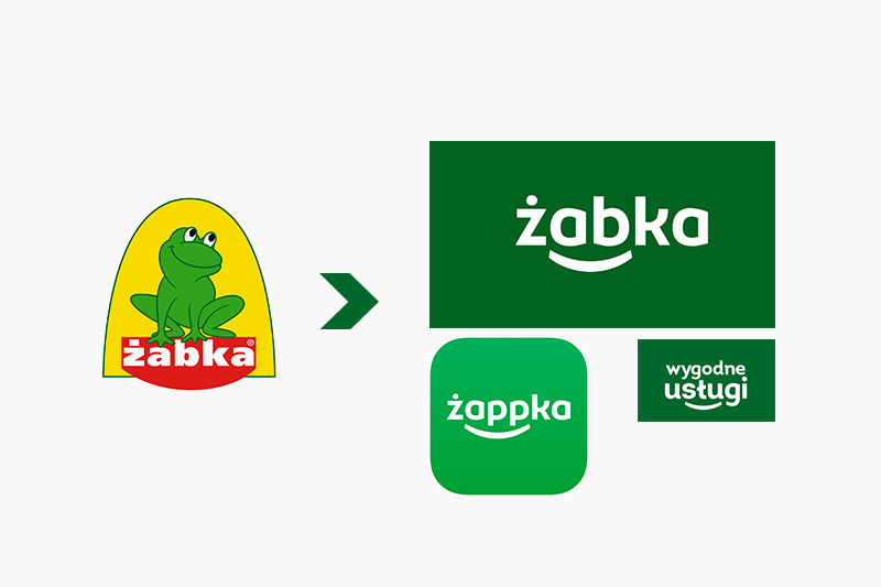 Zmiana logo sieci sklepów Żabka.