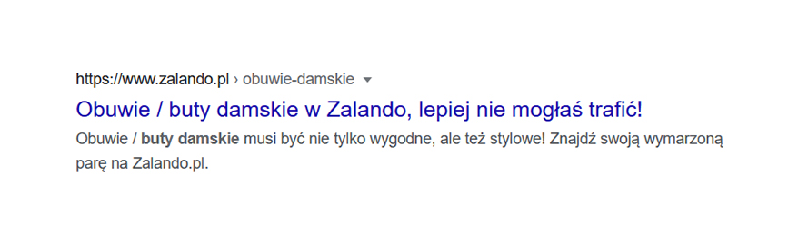 Widok meta description z pogrubioną frazą