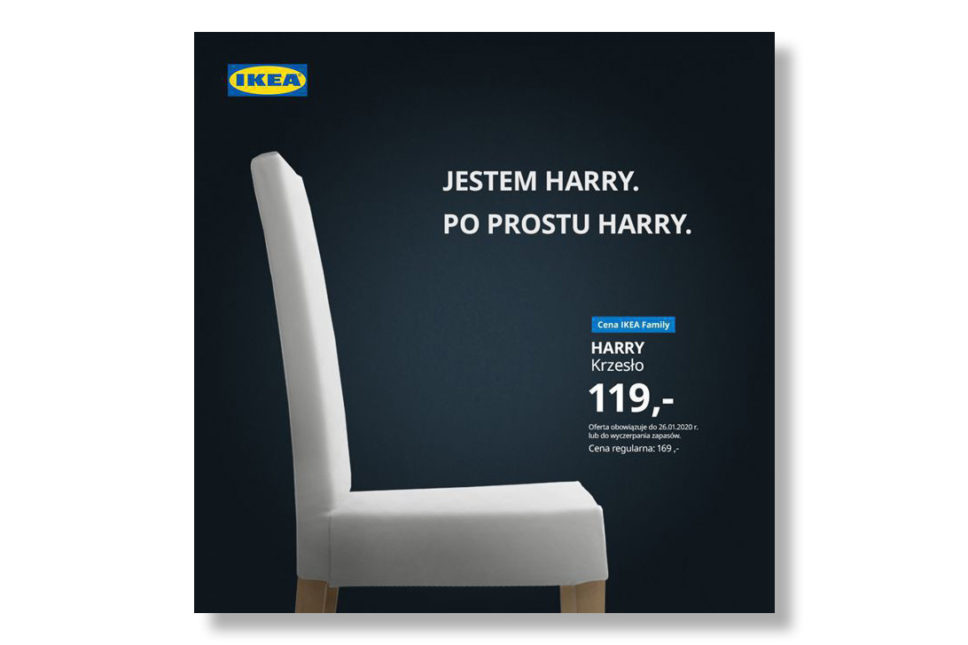 Jestem Harry. Po prostu Harry - reklama krzesła marki Ikea