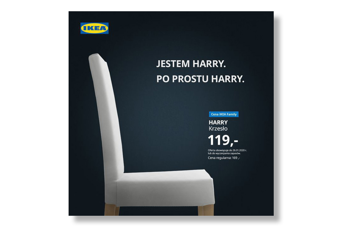 Jestem Harry. Po prostu Harry - reklama krzesła marki Ikea