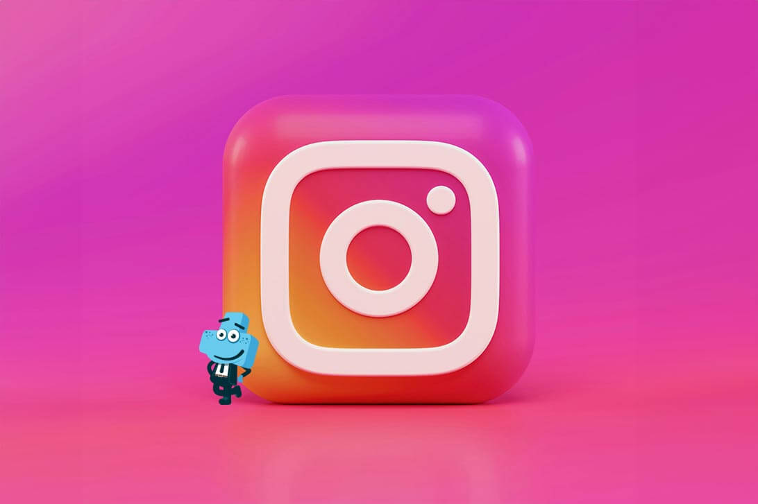 Logo Instagrama na różowym tle